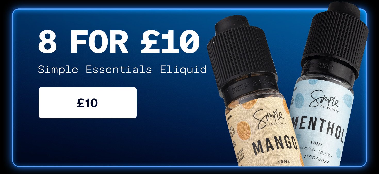 8 Simple Essentials 10ml Eliquids for £10 